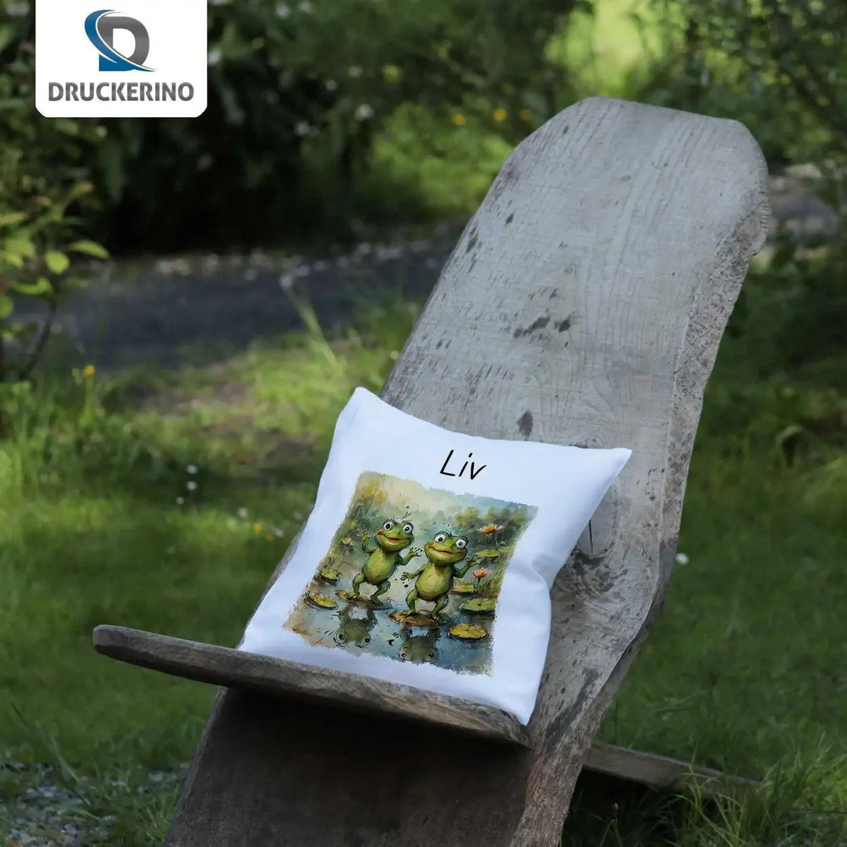 Kuschelkissen Kinder| Froschfreunde-Zauber 40x40 cm - Druckerino