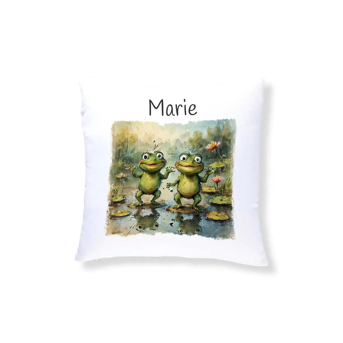 Kuschelkissen Kinder| Froschfreunde-Zauber 40x40 cm - Druckerino