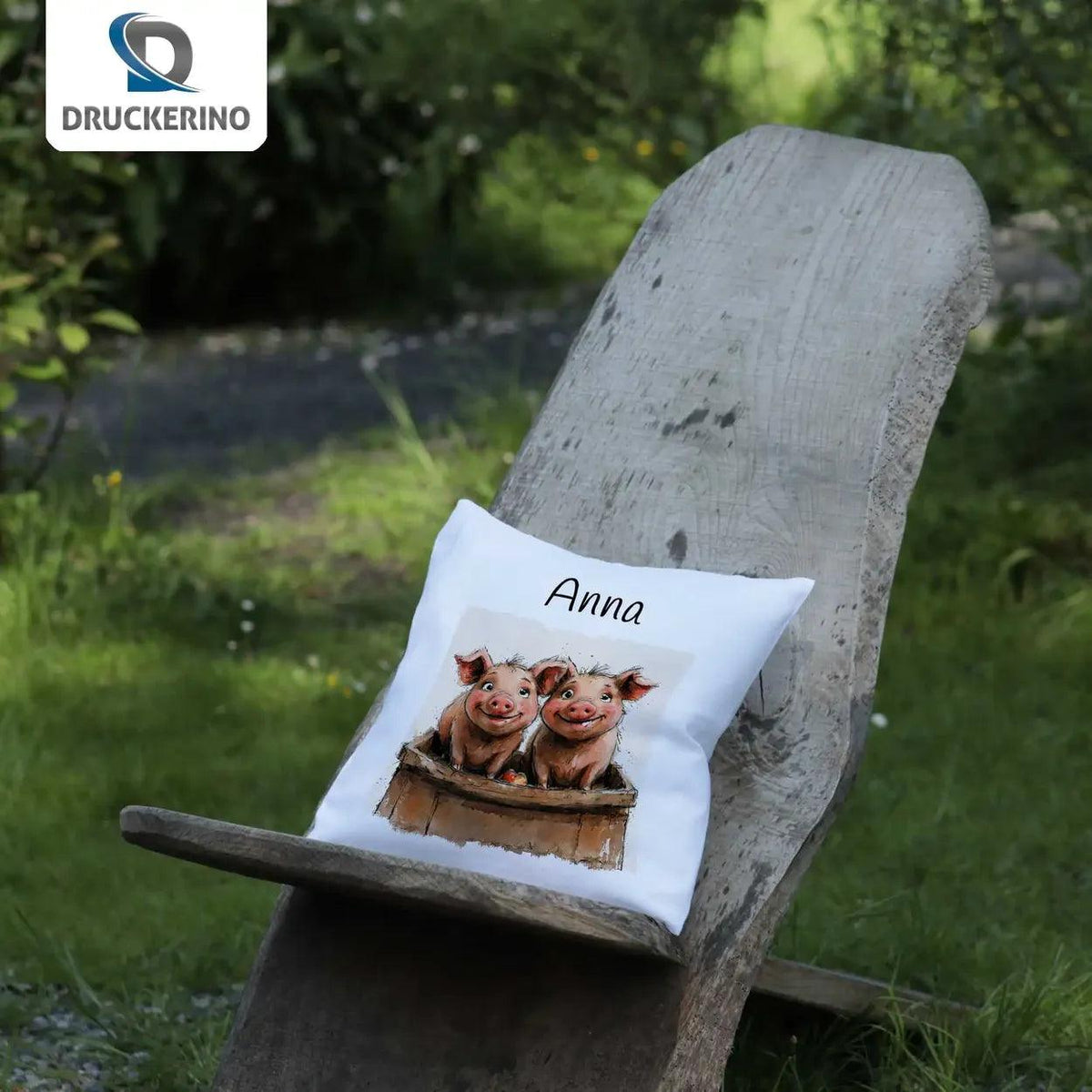 Kuschelkissen Kinder| Schweinchen Freunde 40x40 cm - Druckerino