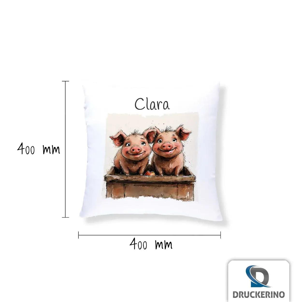 Kuschelkissen Kinder| Schweinchen Freunde 40x40 cm - Druckerino