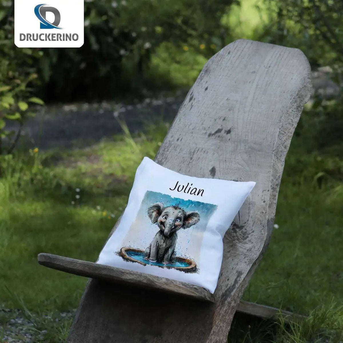 Kuschelkissen Kinder| Zirkus Elefant 40x40 cm - Druckerino