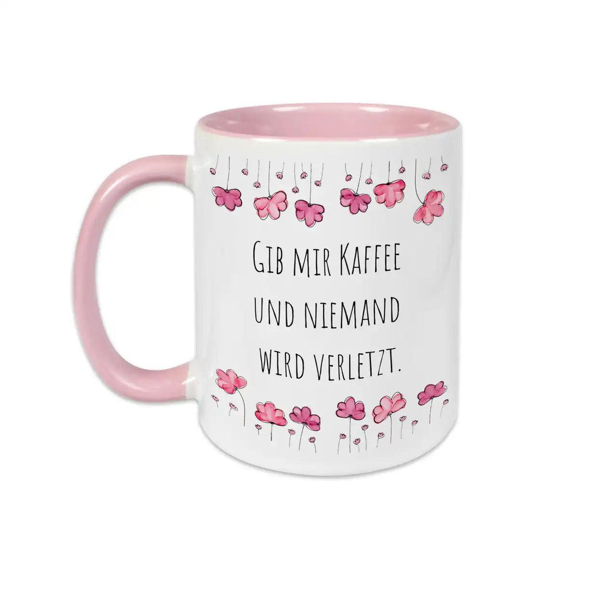Lustige Tasse "Gib mir Kaffee und niemand wird verletzt" - Druckerino
