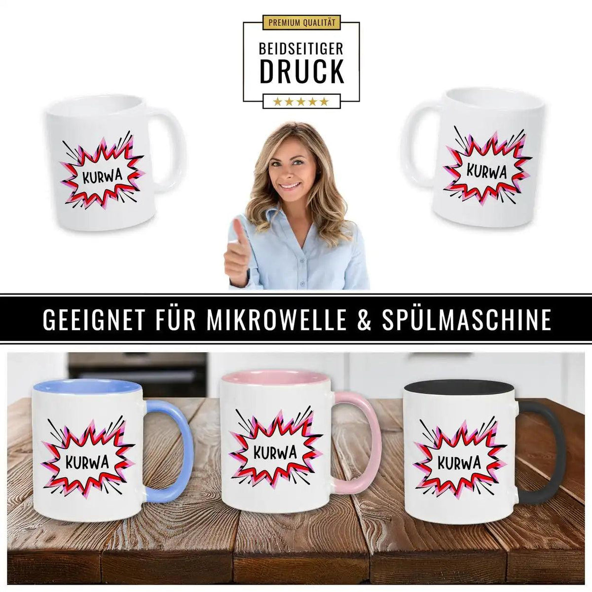 Lustige Tasse | Kurwa - Druckerino
