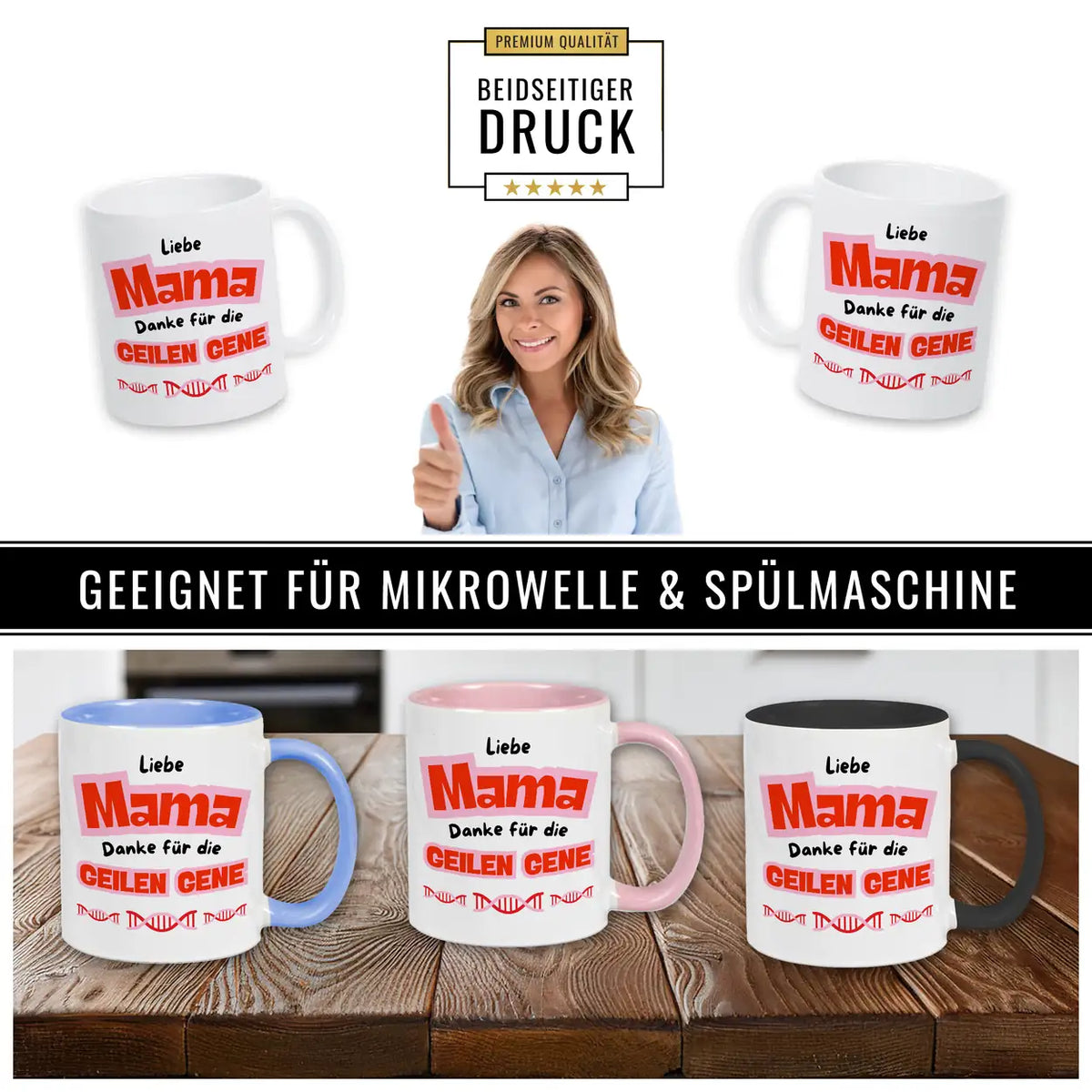 Tasse Mama Danke für die geilen Gene - Druckerino