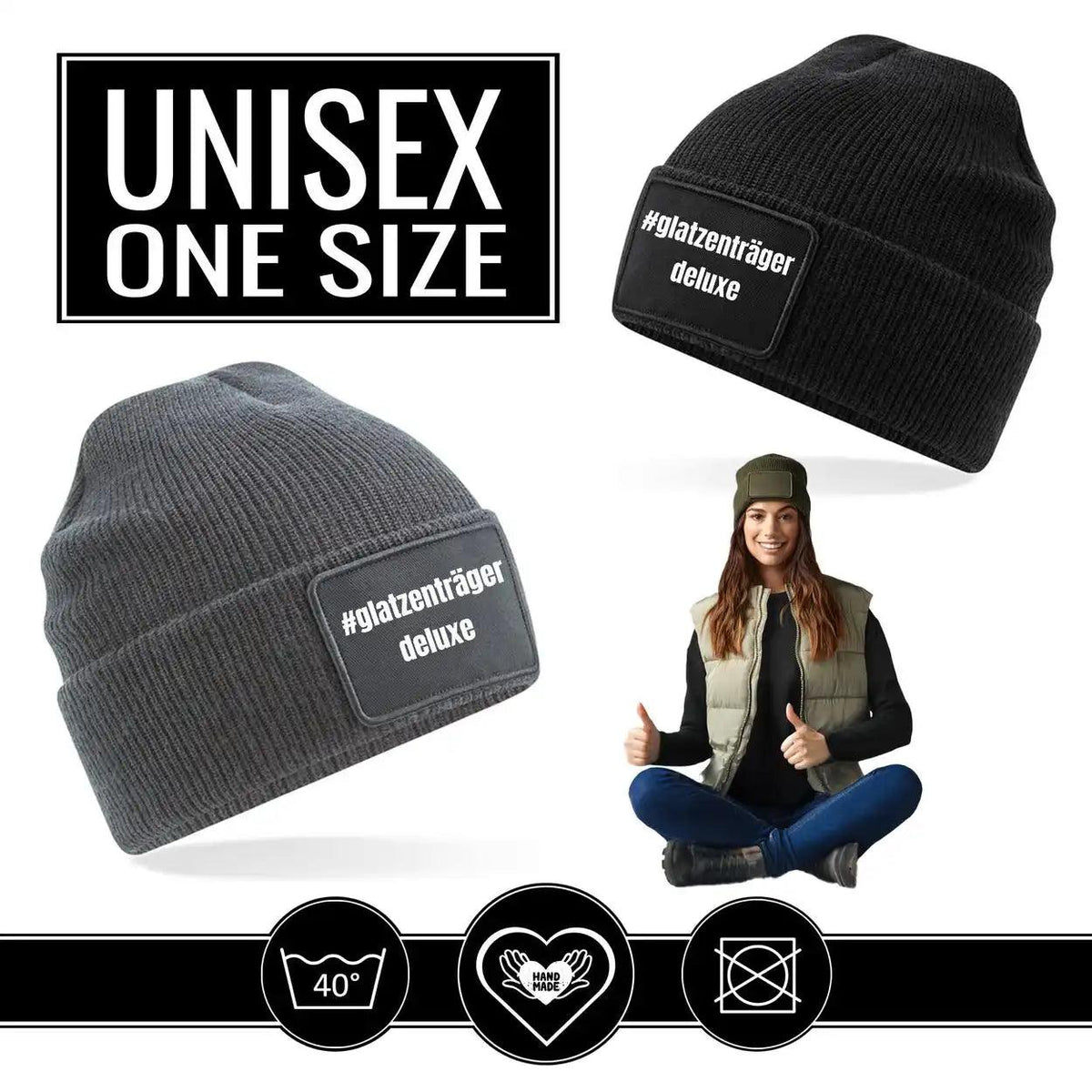 Mütze Beanie | #Glatzenträger Deluxe - Druckerino