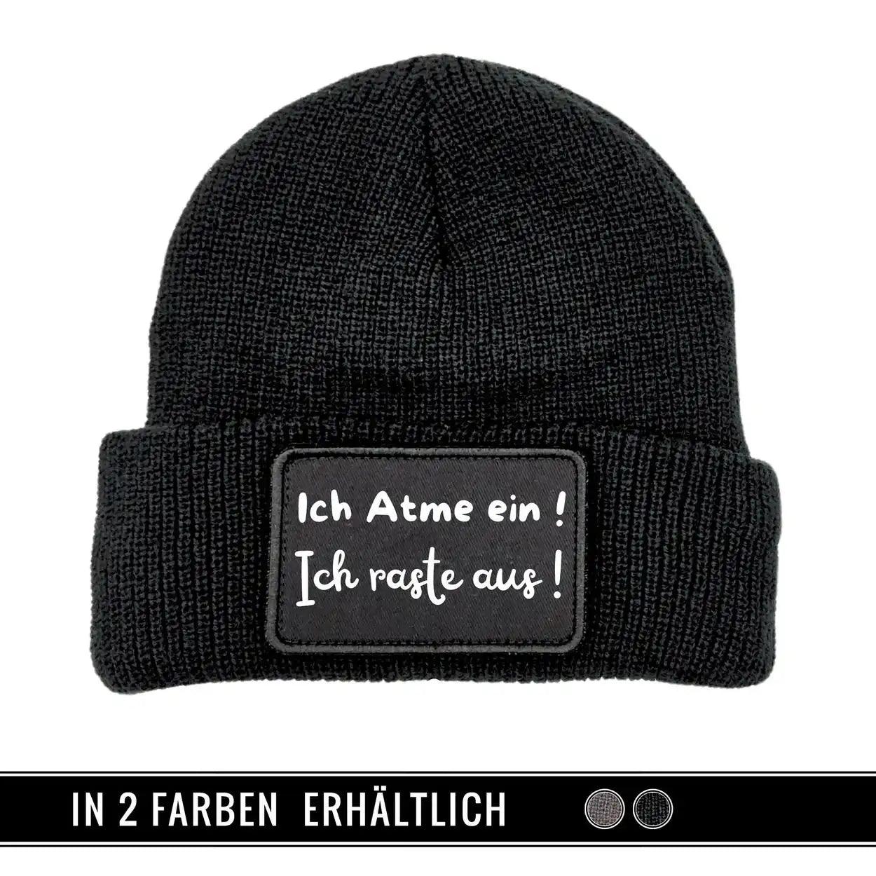 Mütze Beanie | Ich atme ein | Ich raste aus - Druckerino