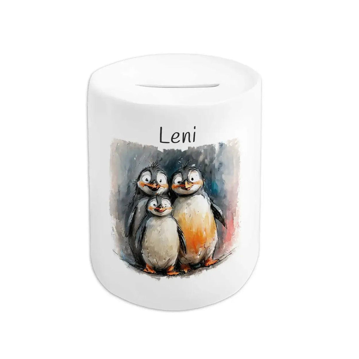 Personalisierte Spardose Pinguin-Freunde - Druckerino