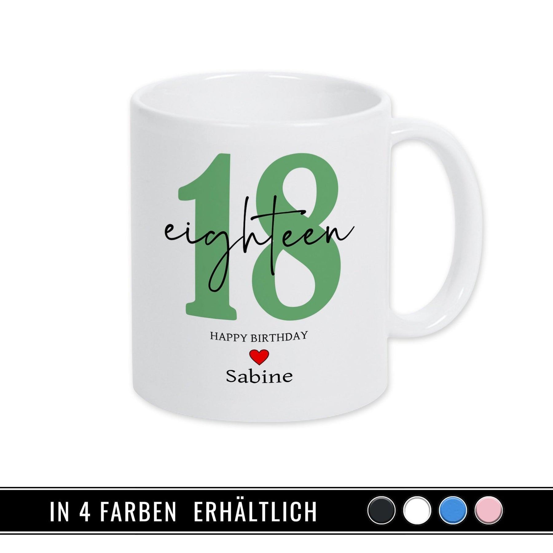 Personalisierte Tasse - 18 Eighteen - Druckerino