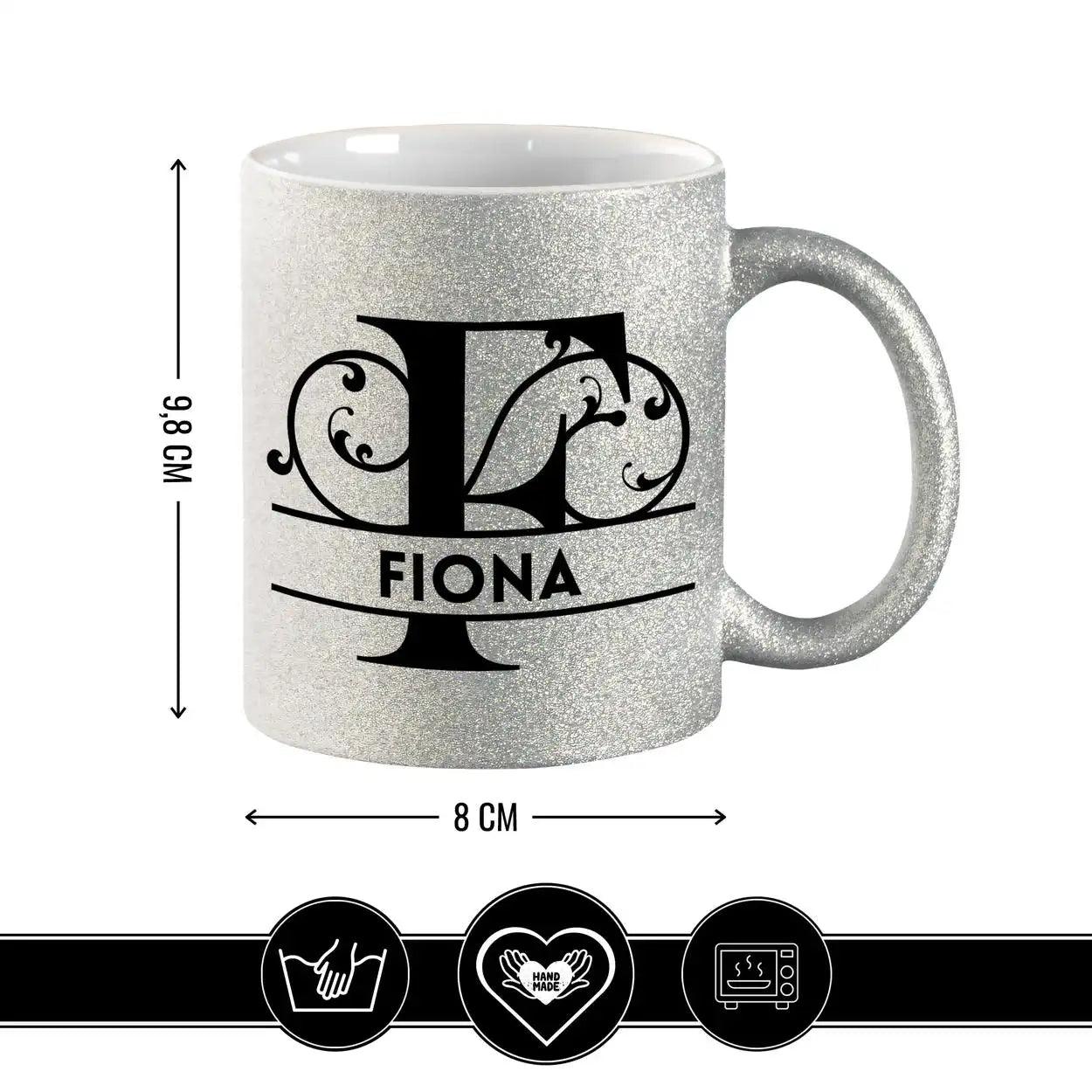 Personalisierte Tasse mit Namen | Buchstabe F - Druckerino