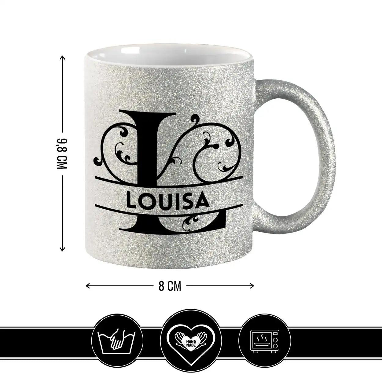 Personalisierte Tasse mit Namen | Buchstabe L - Druckerino
