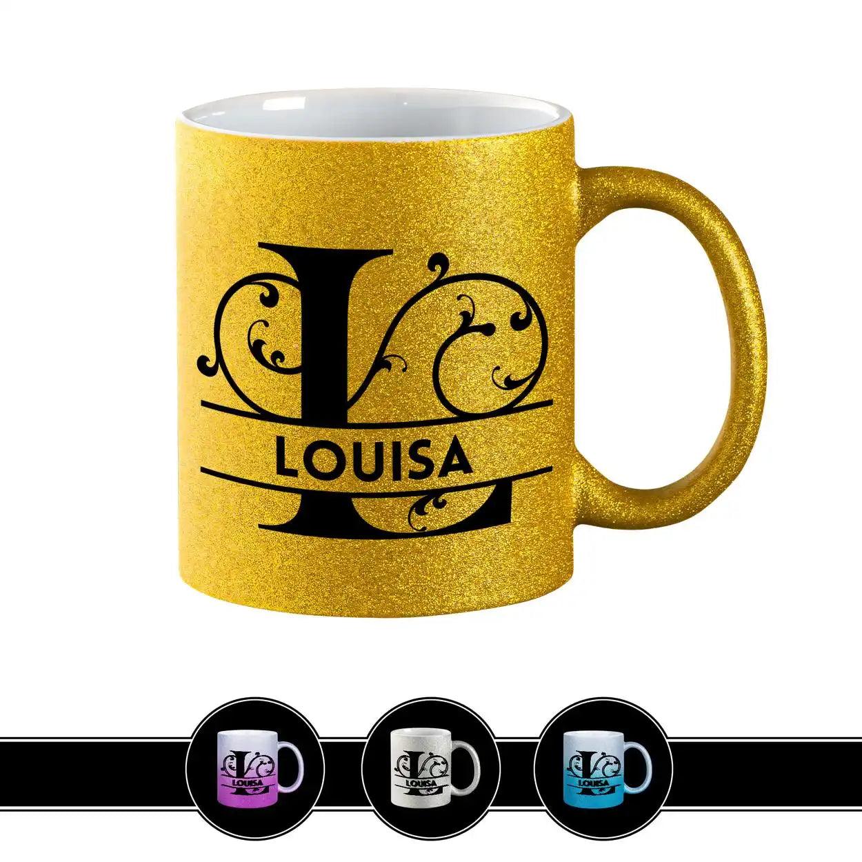 Personalisierte Tasse mit Namen | Buchstabe L - Druckerino
