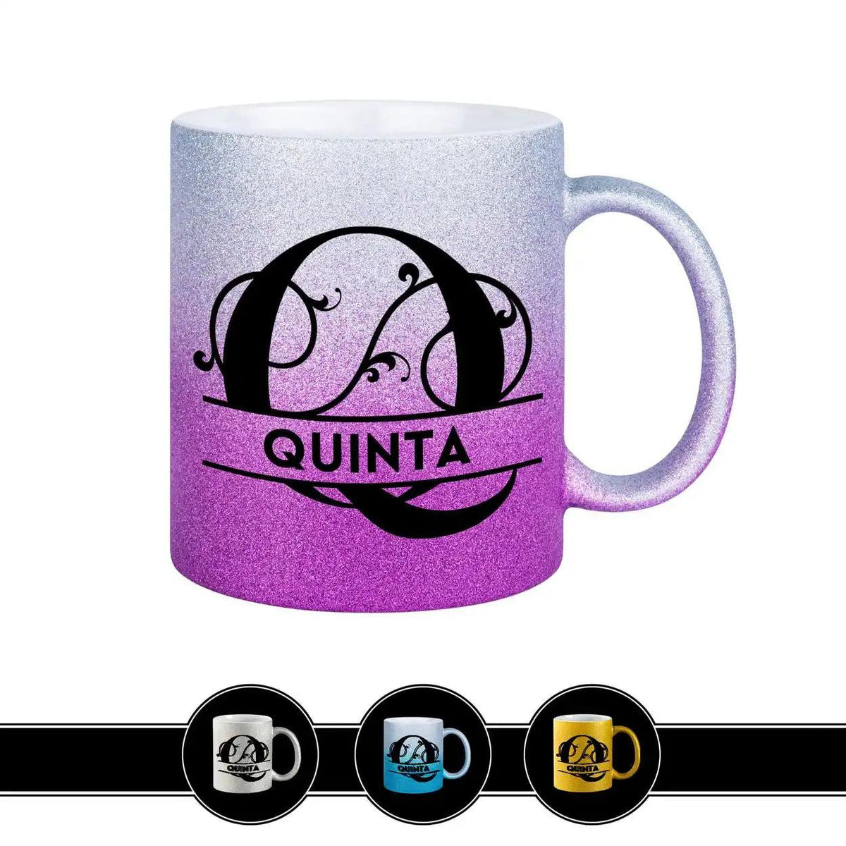 Personalisierte Tasse mit Namen | Buchstabe Q - Druckerino