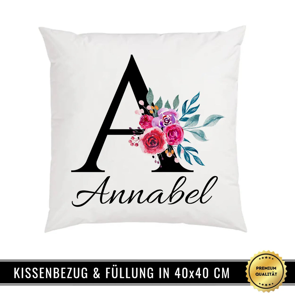 Kissen personalisiert mit Initial und Namen
