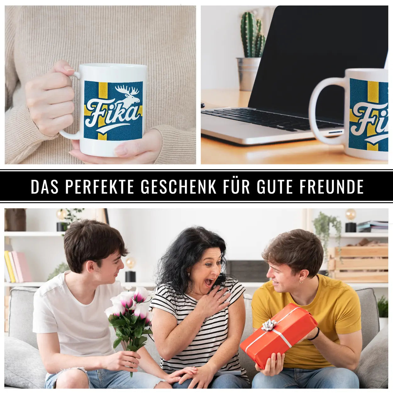 Schweden Elch Fika Tasse | Souvenir & Geschenk für Schwedenfans