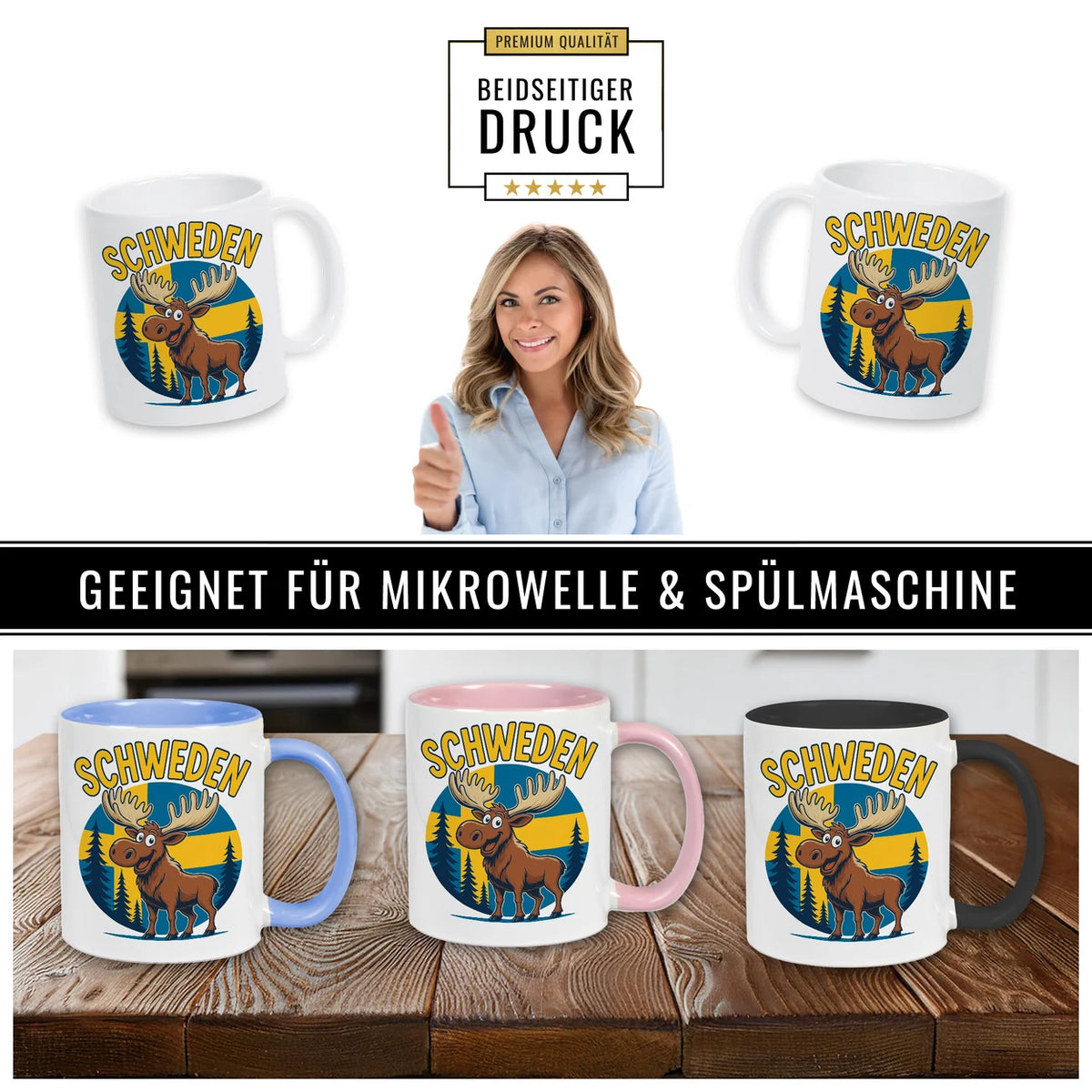Schweden Tasse - Elch Flagge