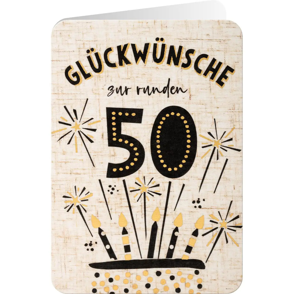 Sheepworld Grußkarte Leinen – Glückwünsche zur runden 50 - Druckerino