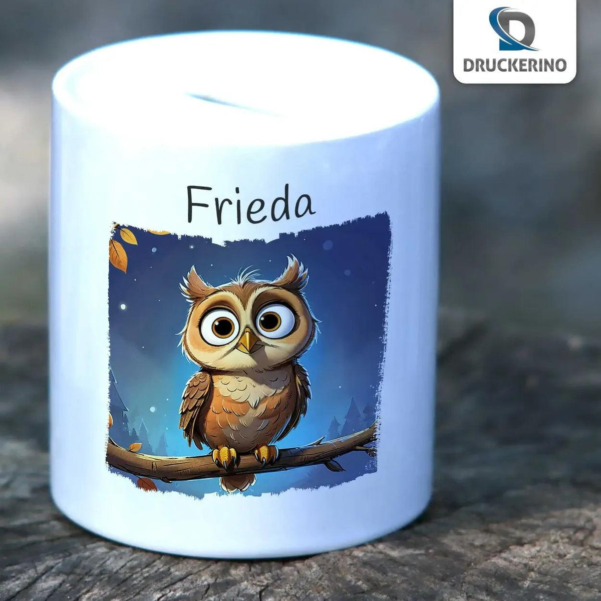 Spardose Kinder Abenteuer Eule - Druckerino