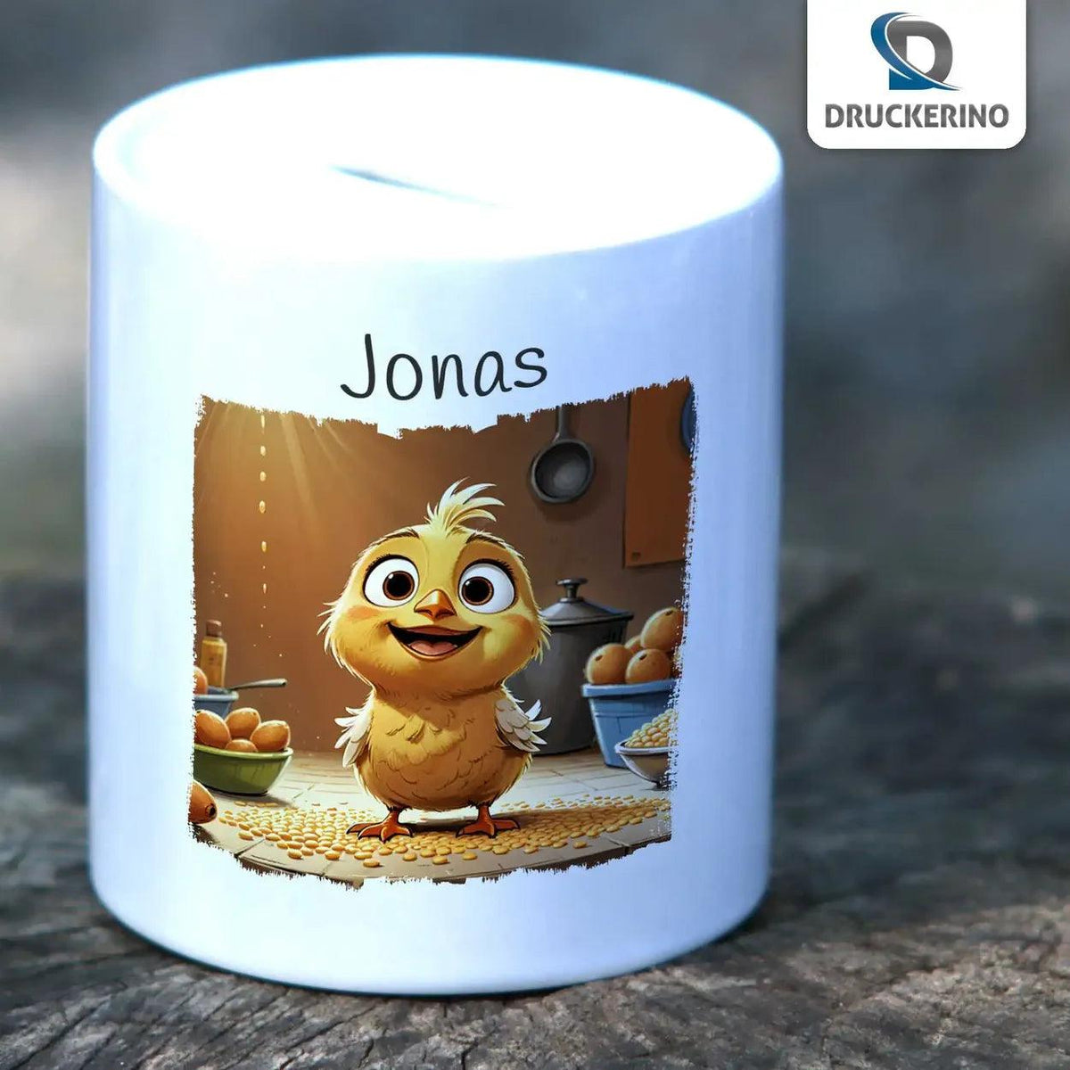 Spardose Kinder Abenteuer Küken - Druckerino