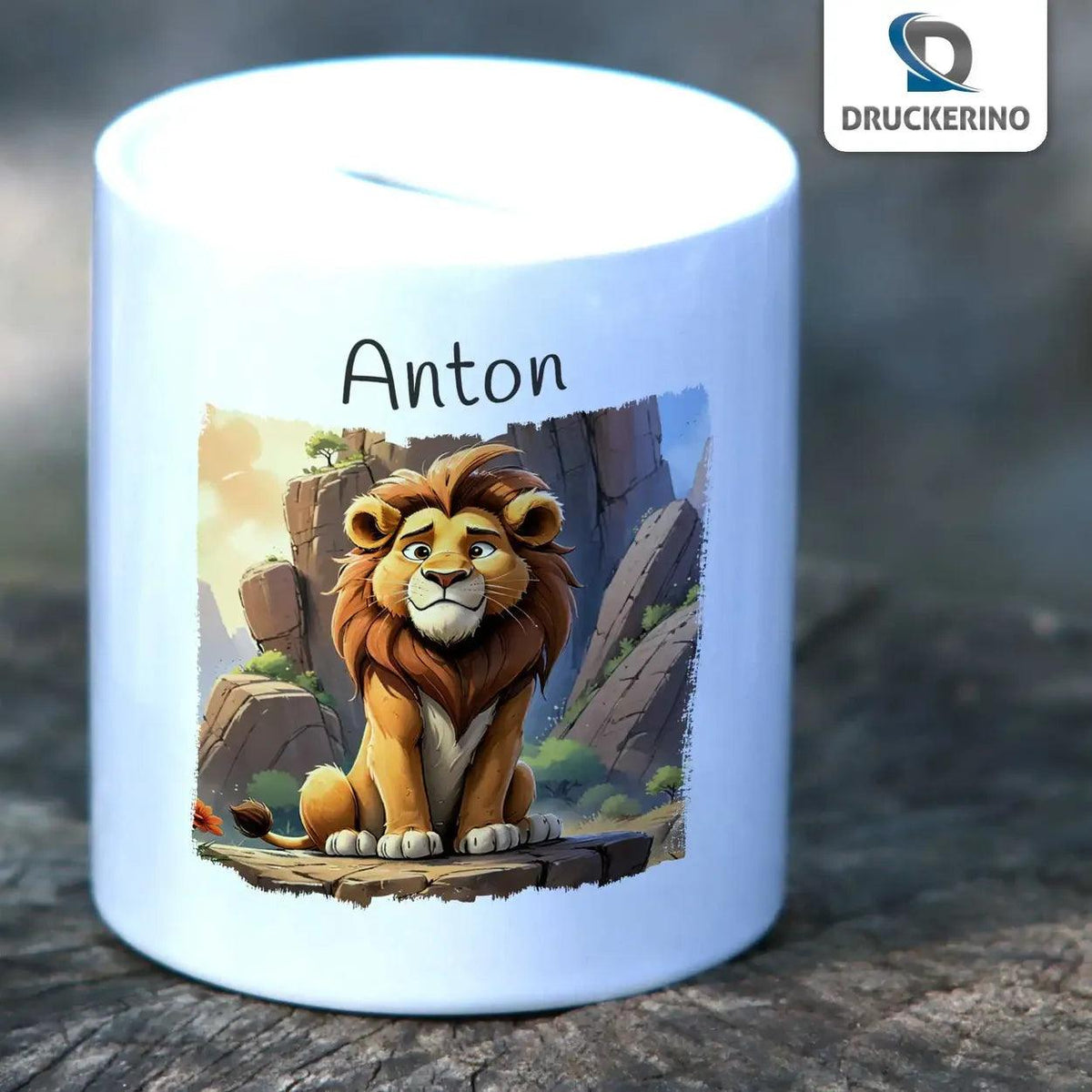 Spardose Kinder Abenteuer Löwe - Druckerino