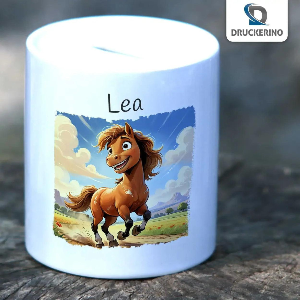 Spardose Kinder Abenteuer Pferdewelt - Druckerino