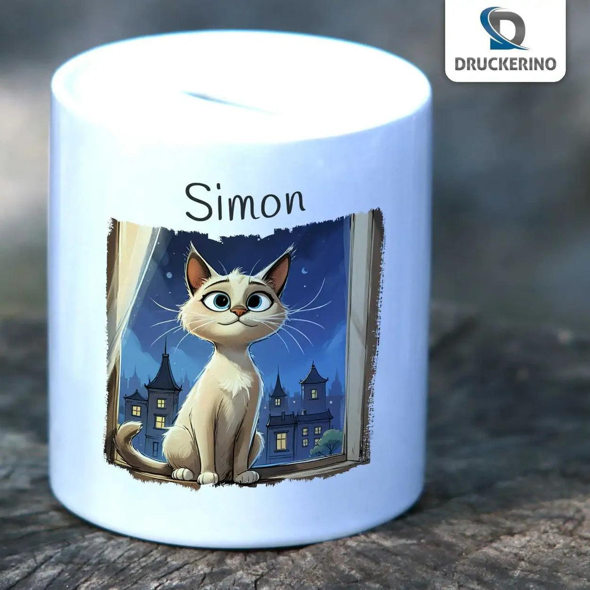 Spardose Kinder Abenteuerkätzchen - Druckerino