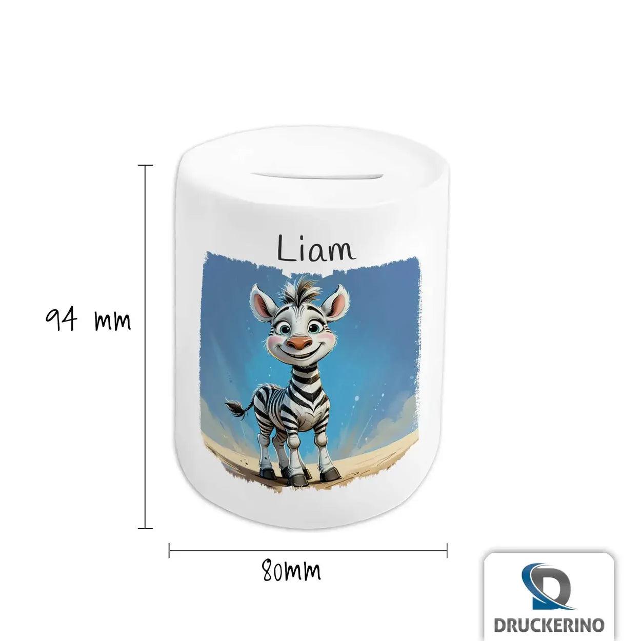 Spardose Kinder Abenteuersafari Zebra - Druckerino
