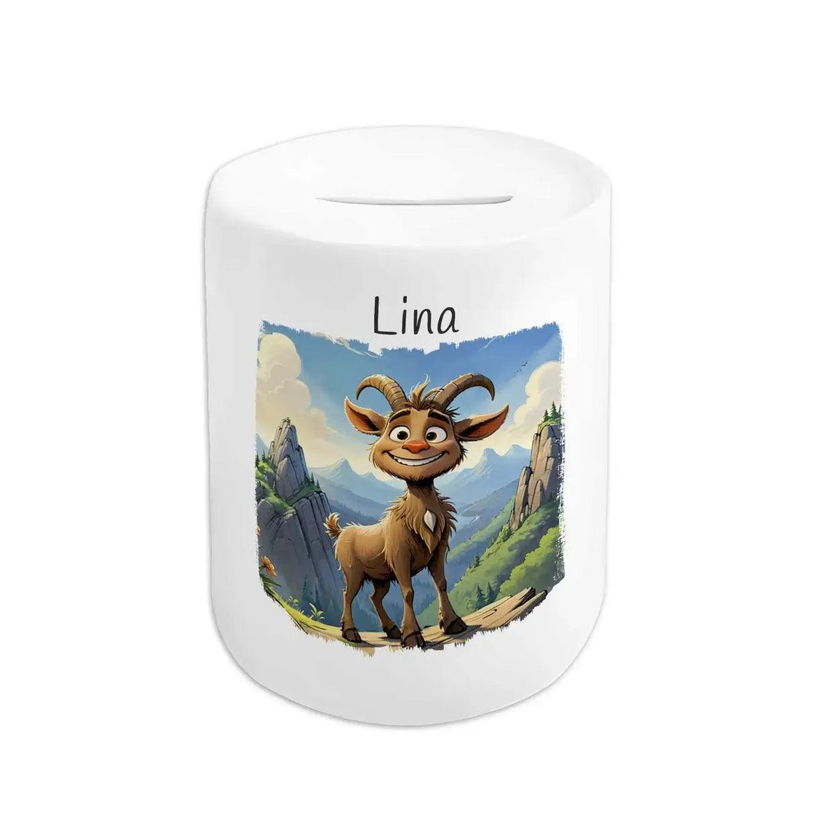 Spardose Kinder Bergabenteuer Ziege - Druckerino