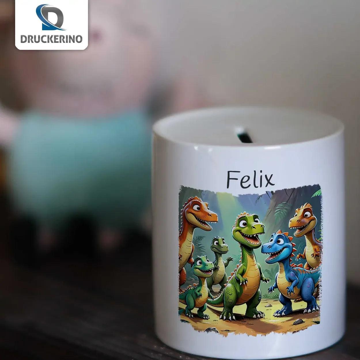 Spardose Kinder Dino-Abenteuer - Druckerino