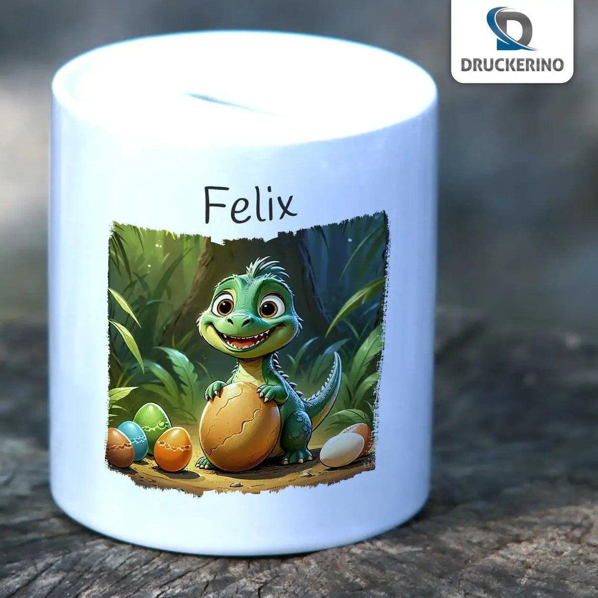 Spardose Kinder Dschungel Dino - Druckerino