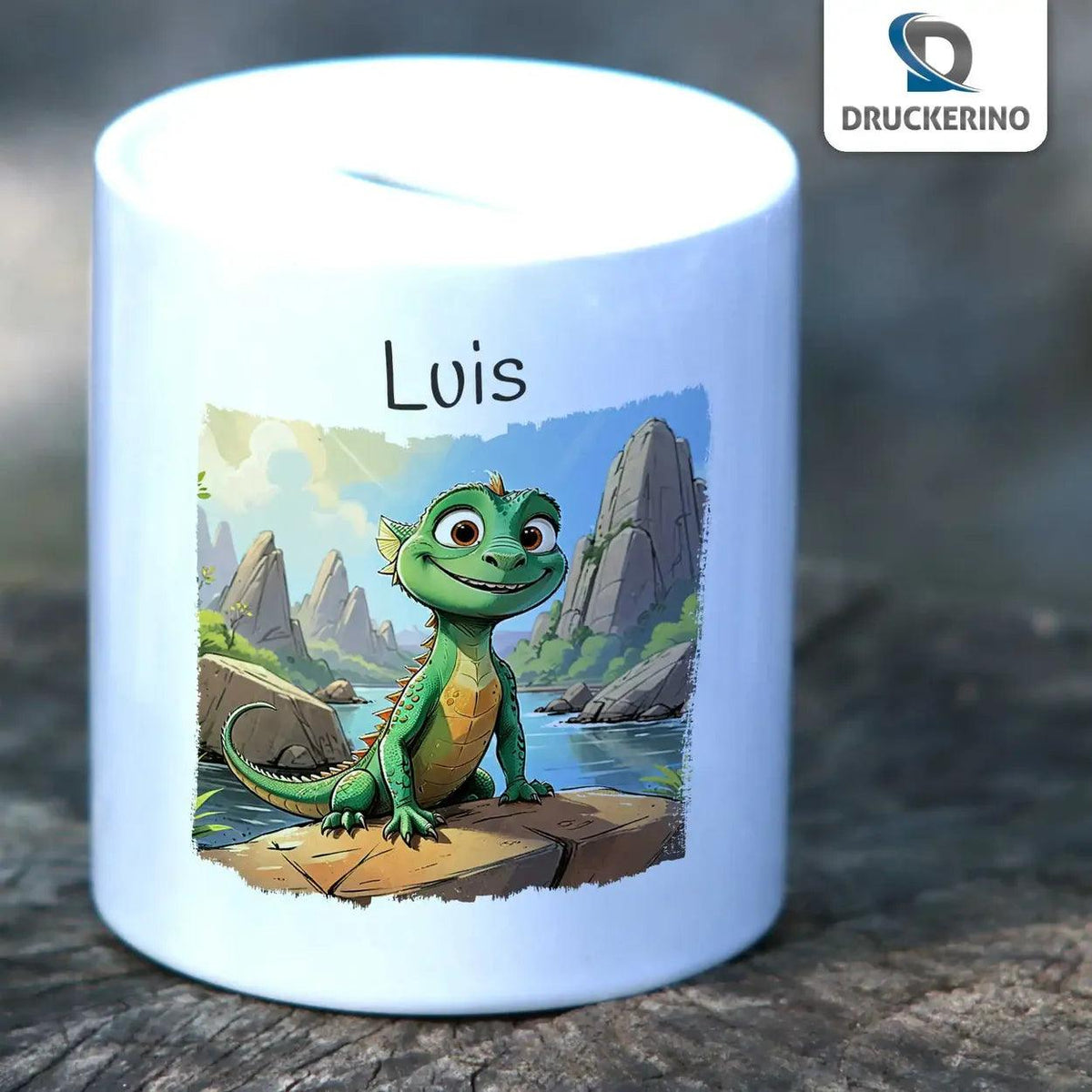 Spardose Kinder Dschungel-Echse - Druckerino