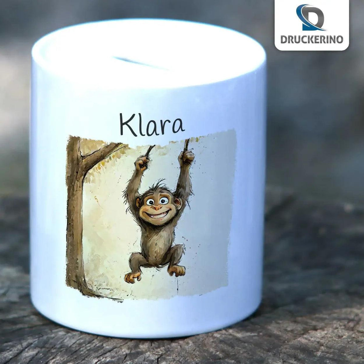 Spardose Kinder Dschungelabenteuer Affe - Druckerino