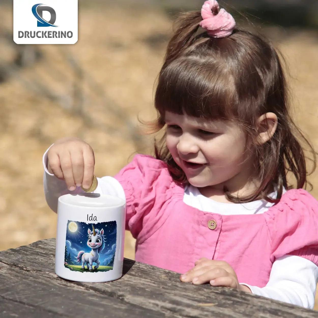 Spardose Kinder Einhorn - Druckerino