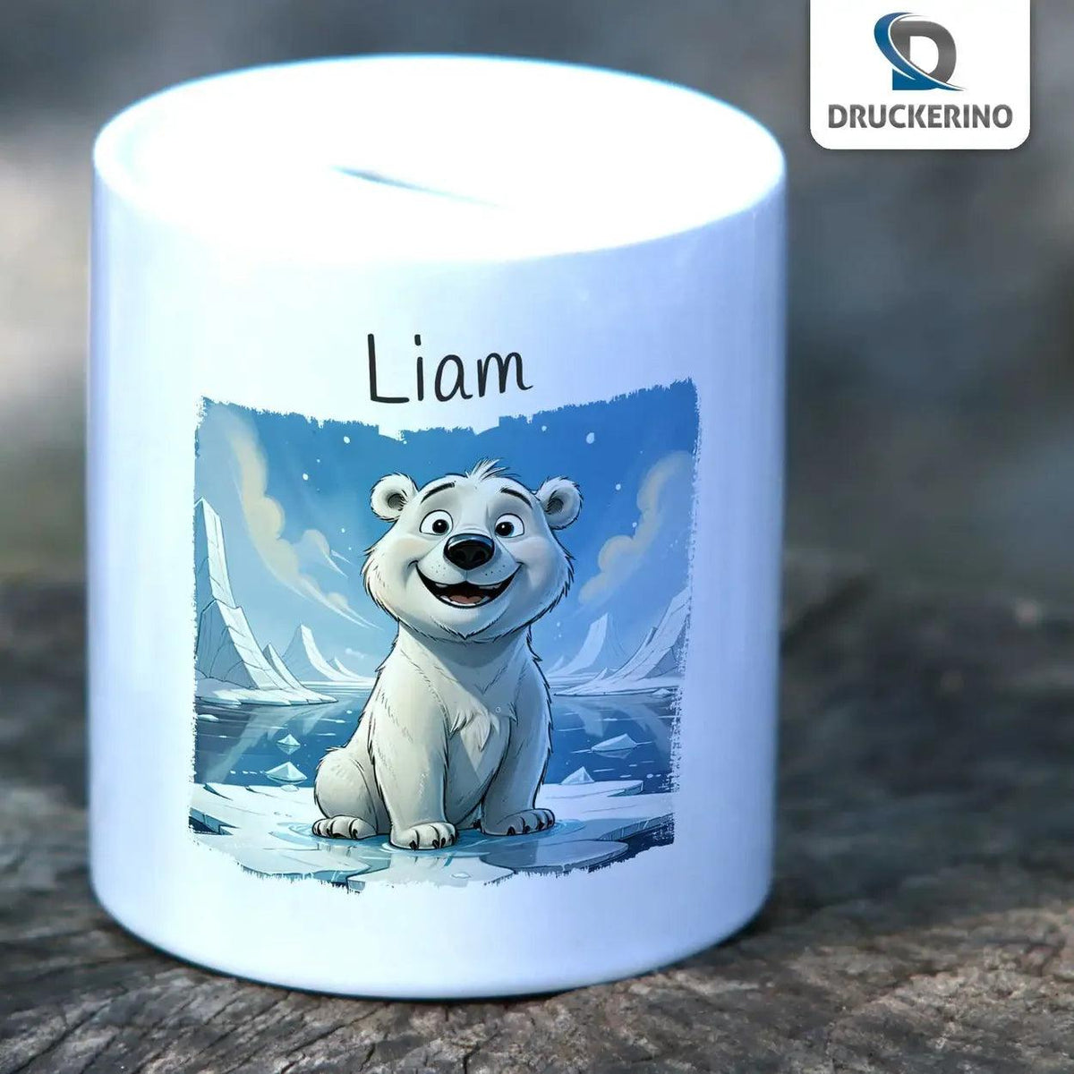 Spardose Kinder Eisbär-Abenteuer - Druckerino