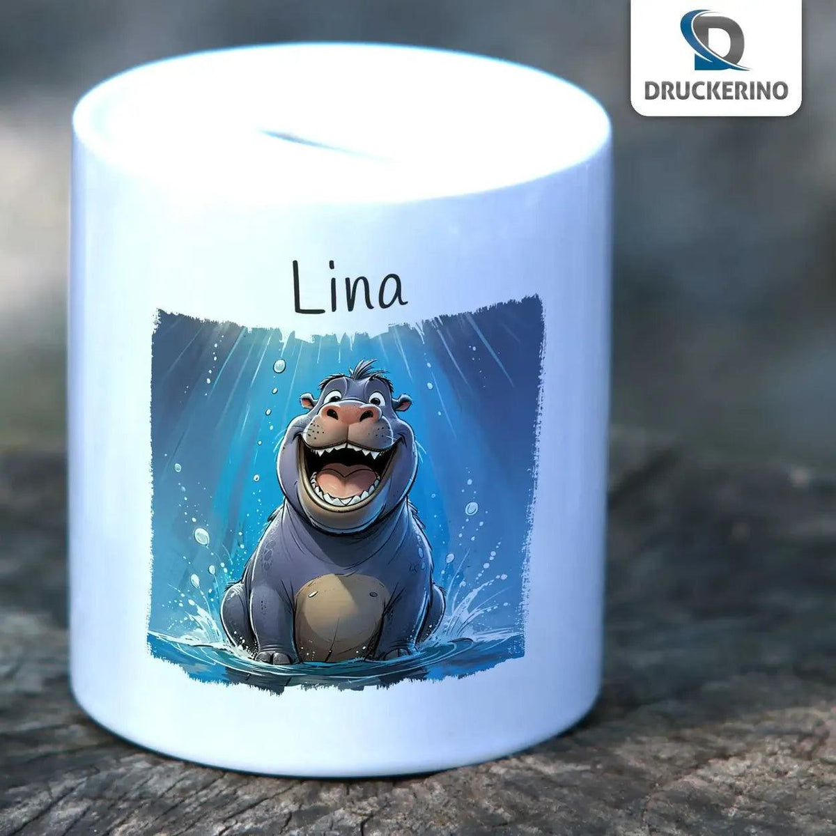 Spardose Kinder Flusspferd - Druckerino