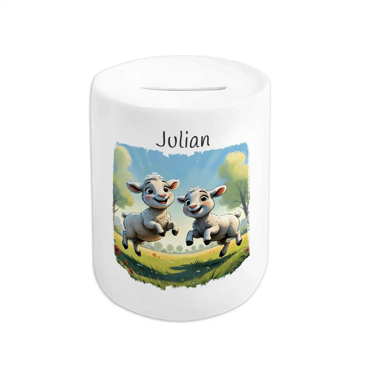 Spardose Kinder fröhliche Lämmer - Druckerino