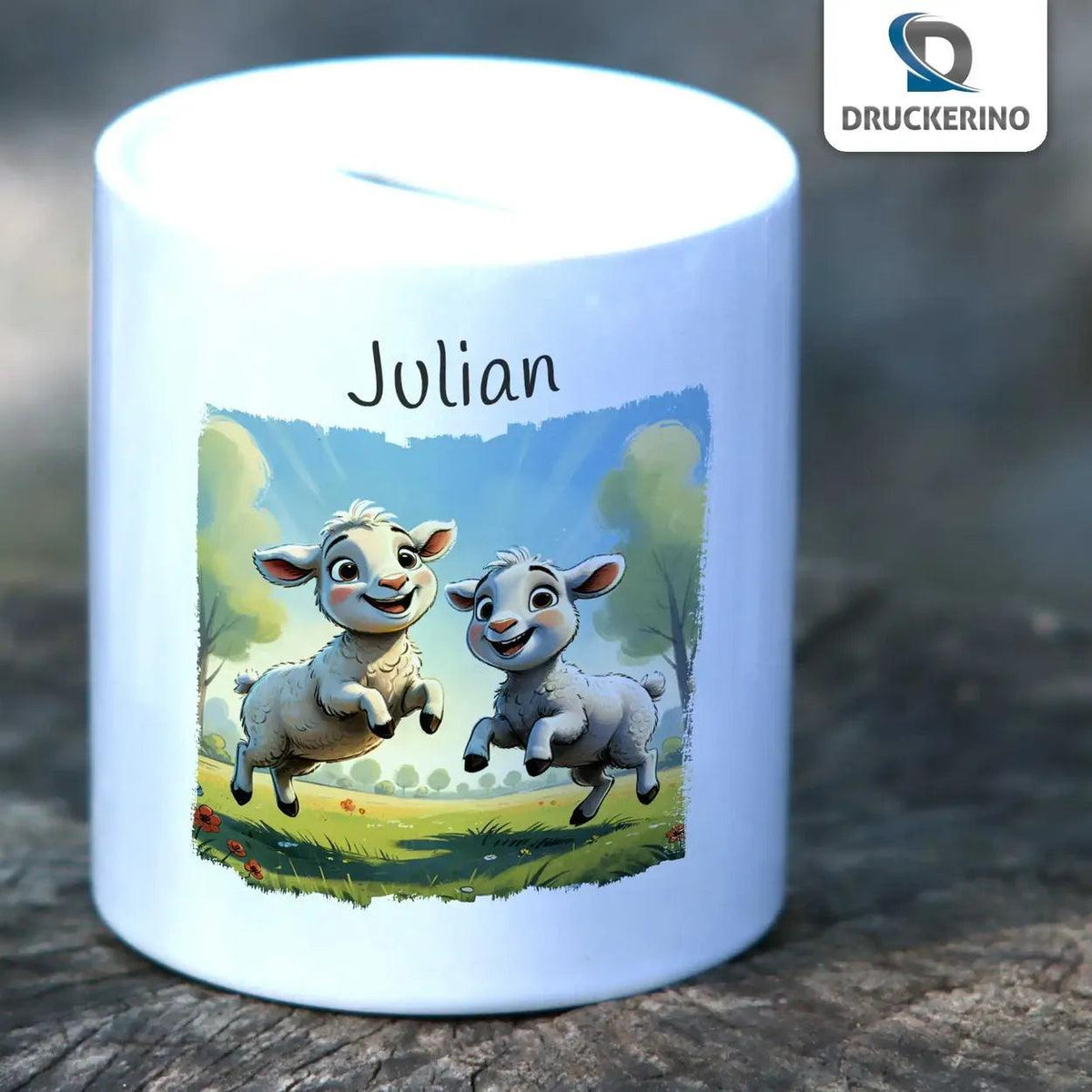 Spardose Kinder fröhliche Lämmer - Druckerino