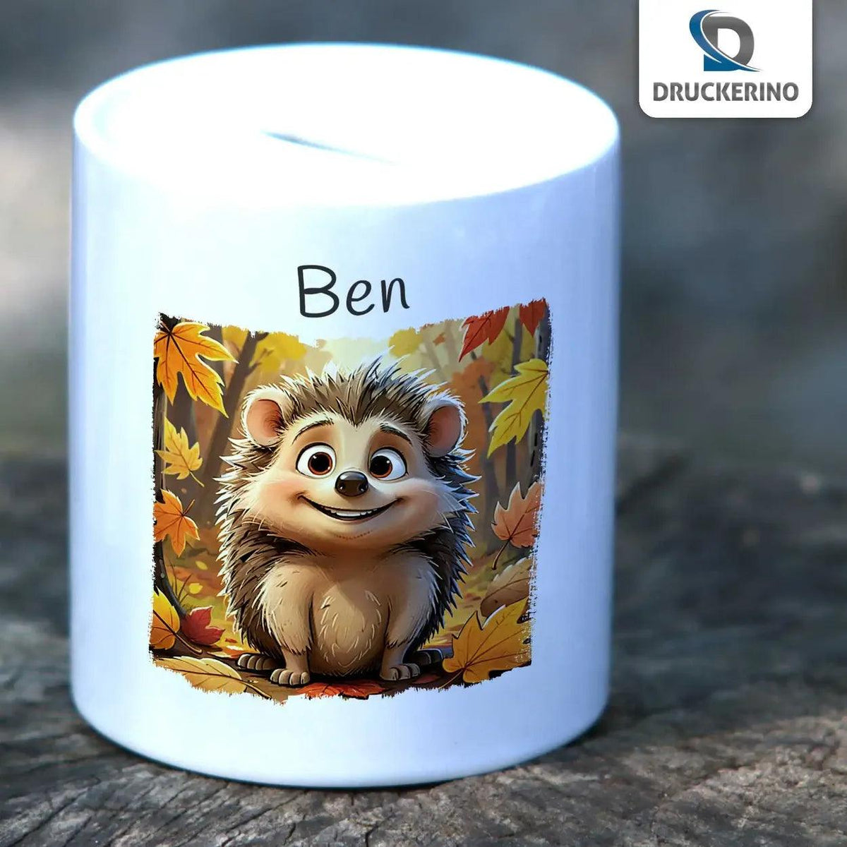 Spardose Kinder Herbst Igel - Druckerino
