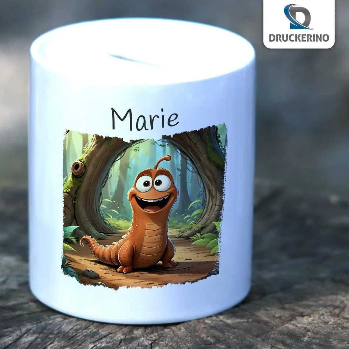 Spardose Kinder kleiner Wurm - Druckerino