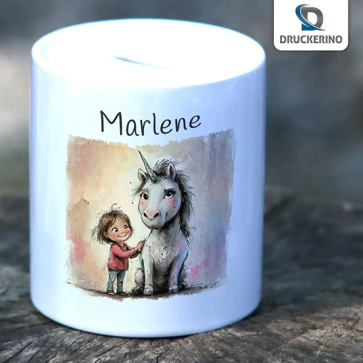 Spardose Kinder Magisches Einhorn Abenteuer - Druckerino