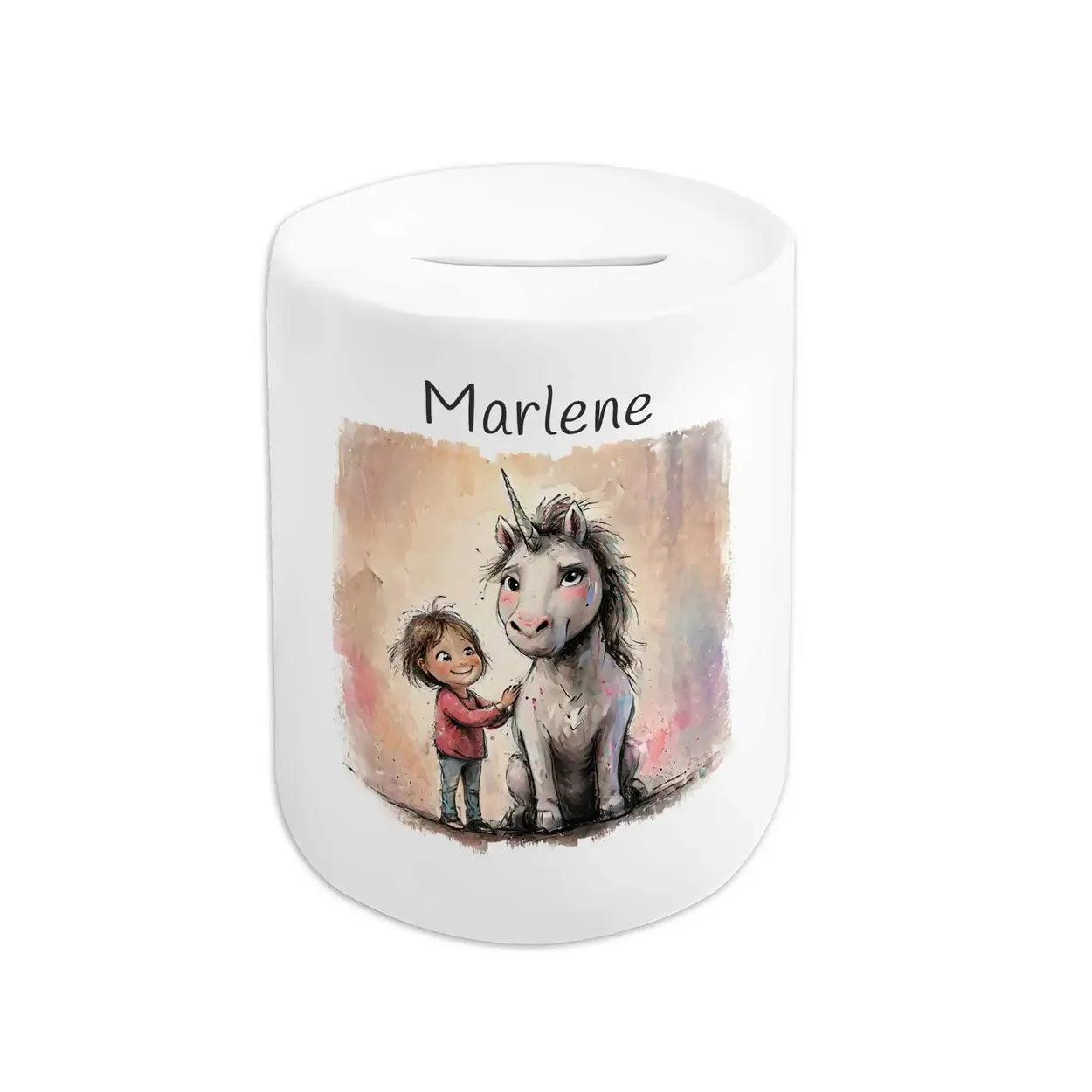 Spardose Kinder Magisches Einhorn Abenteuer - Druckerino