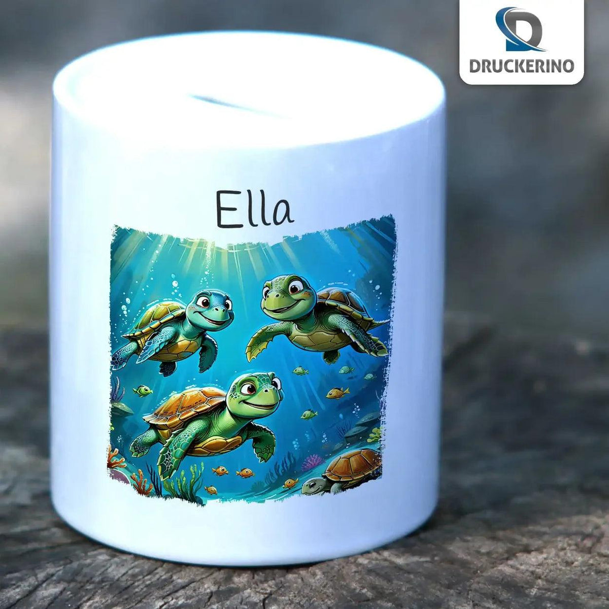 Spardose Kinder Meeresabenteuer Schildkröten - Druckerino