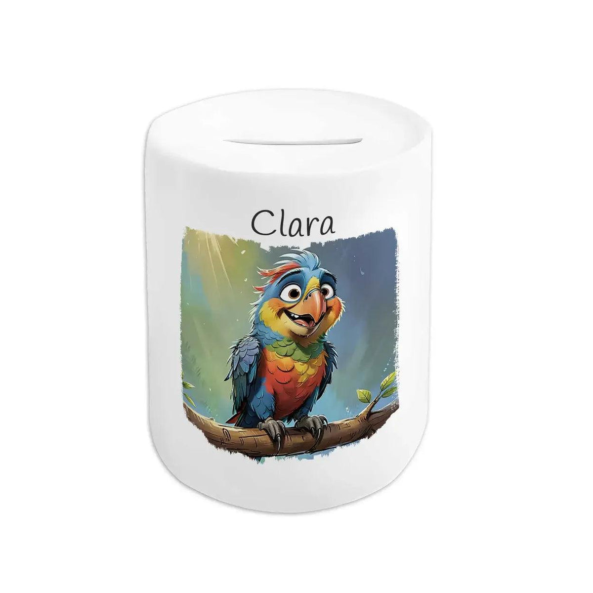 Spardose Kinder Papageien-Abenteuer - Druckerino