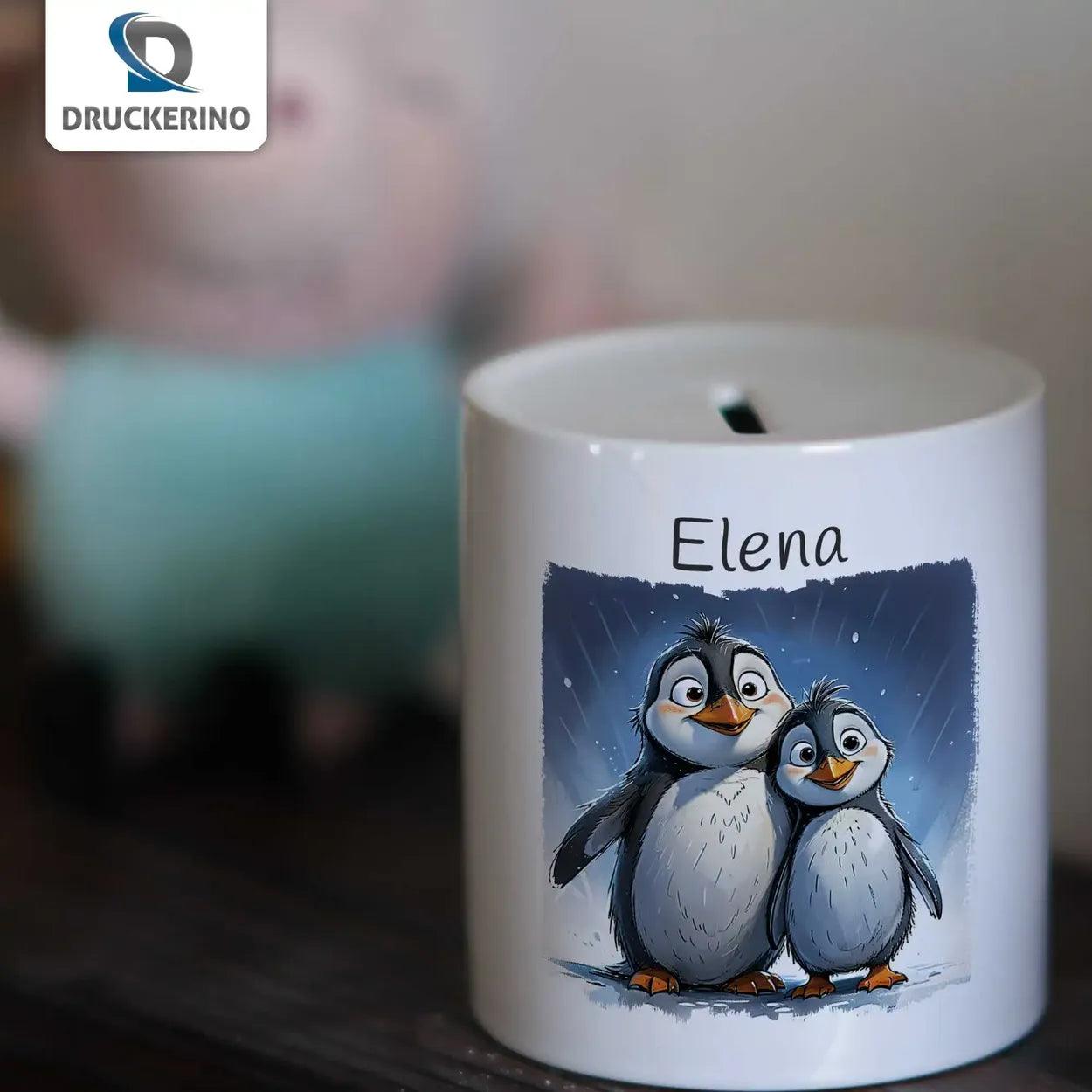 Spardose Kinder Pinguin-Abenteuer - Druckerino