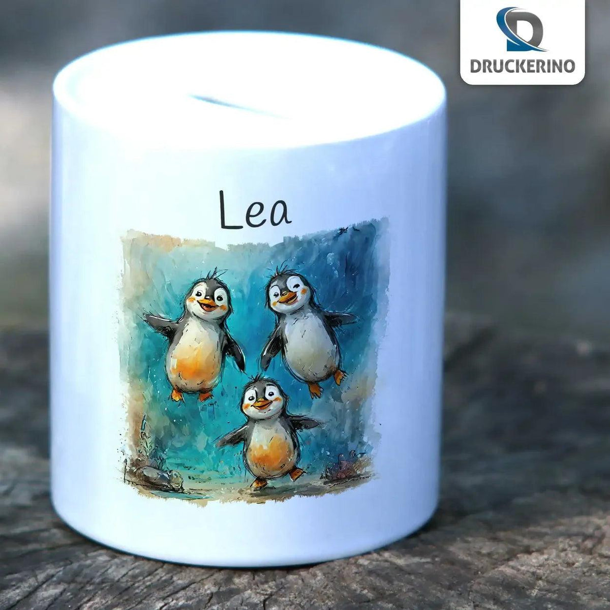 Spardose Kinder Pinguin-Abenteuer - Druckerino