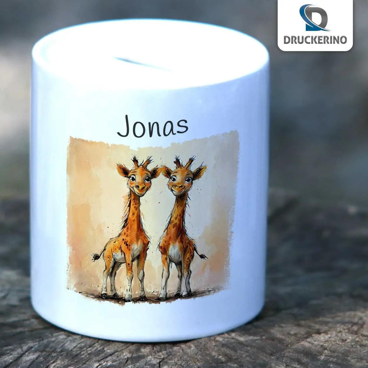 Spardose Kinder Safari Giraffen - Druckerino