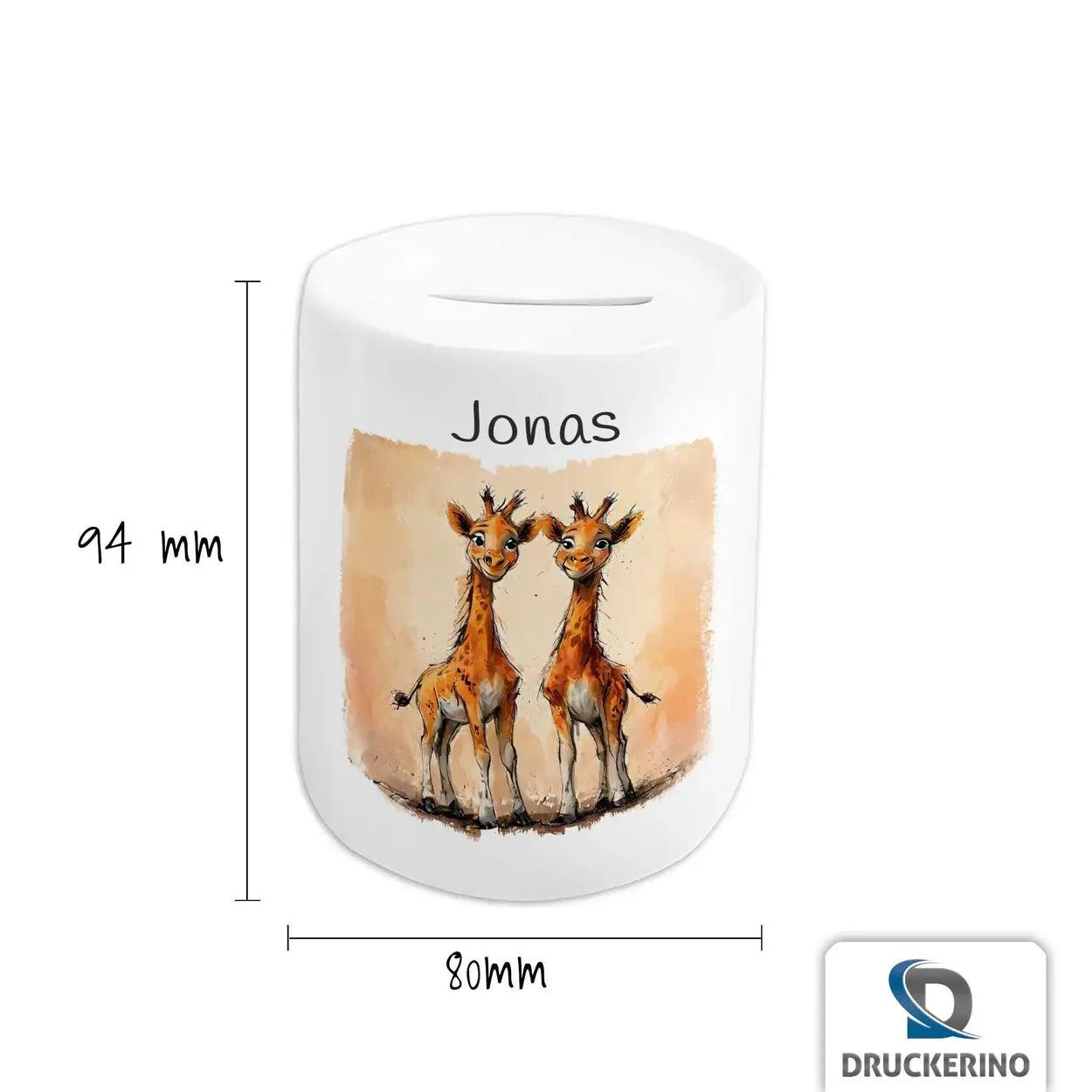 Spardose Kinder Safari Giraffen - Druckerino