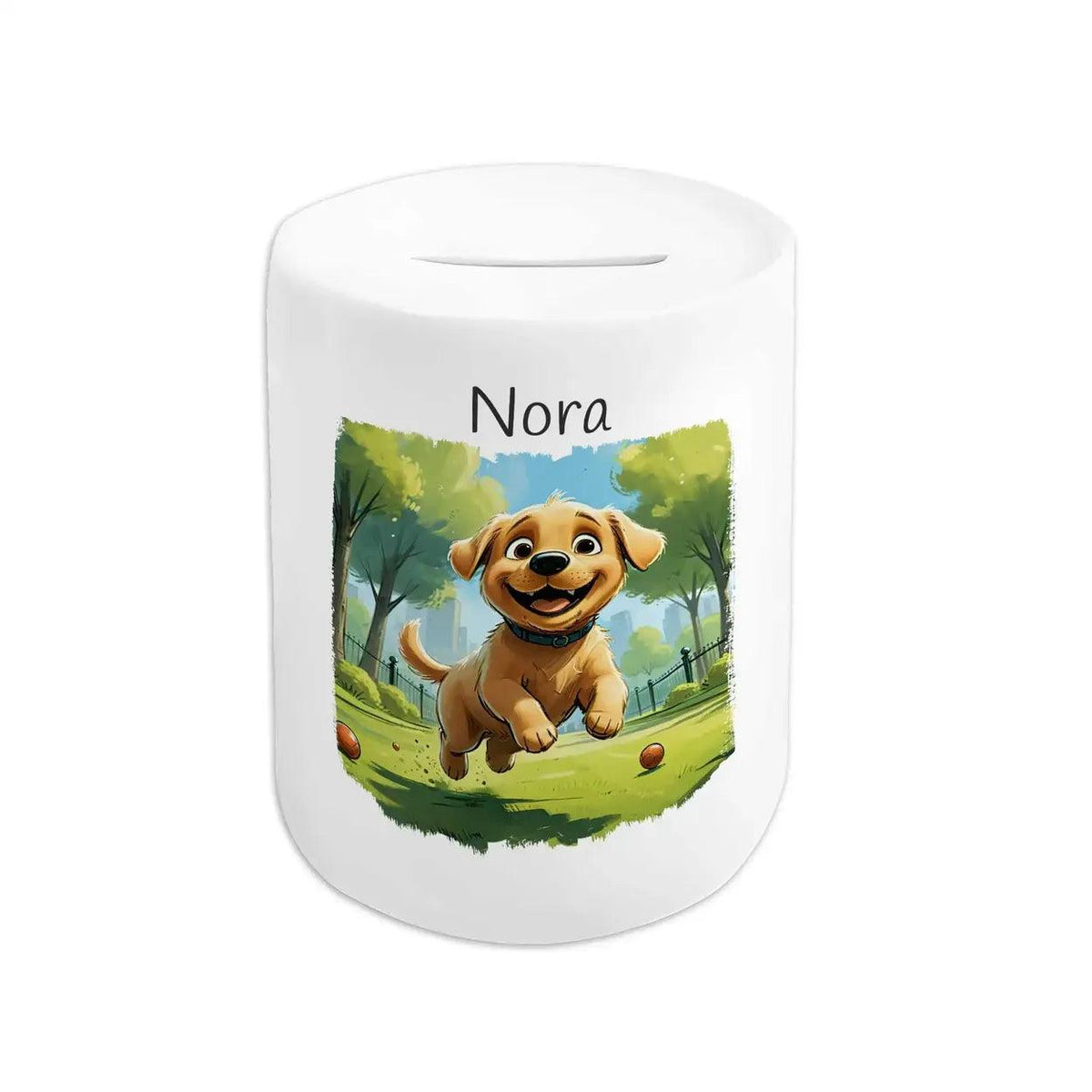 Spardose Kinder Welpe im Glück - Druckerino