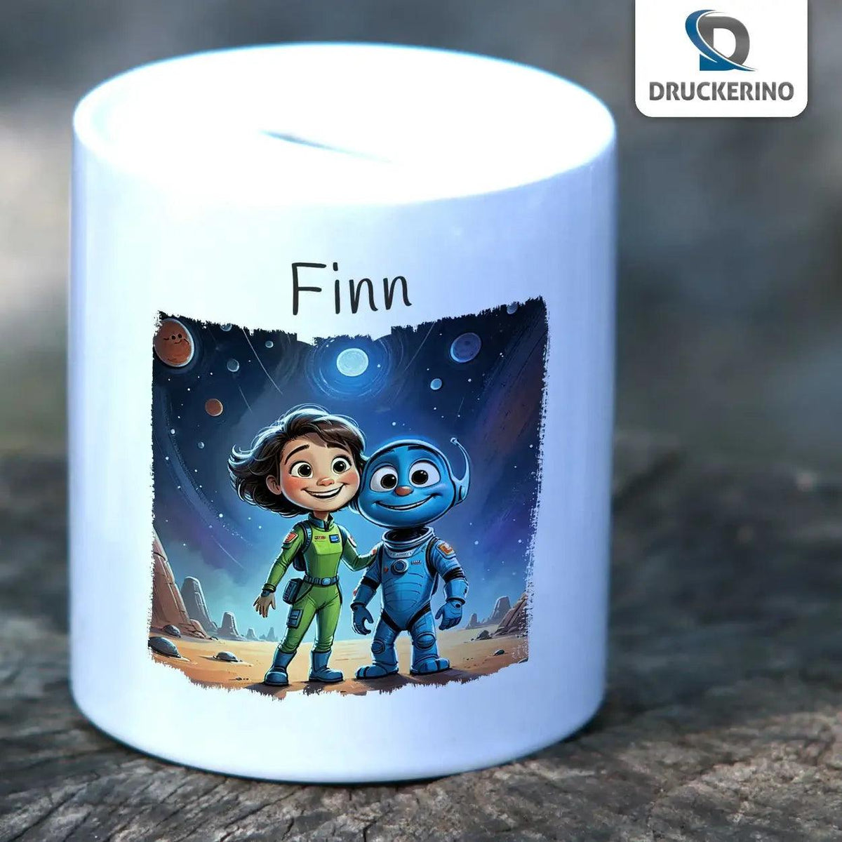 Spardose Kinder Weltraumabenteuer - Druckerino