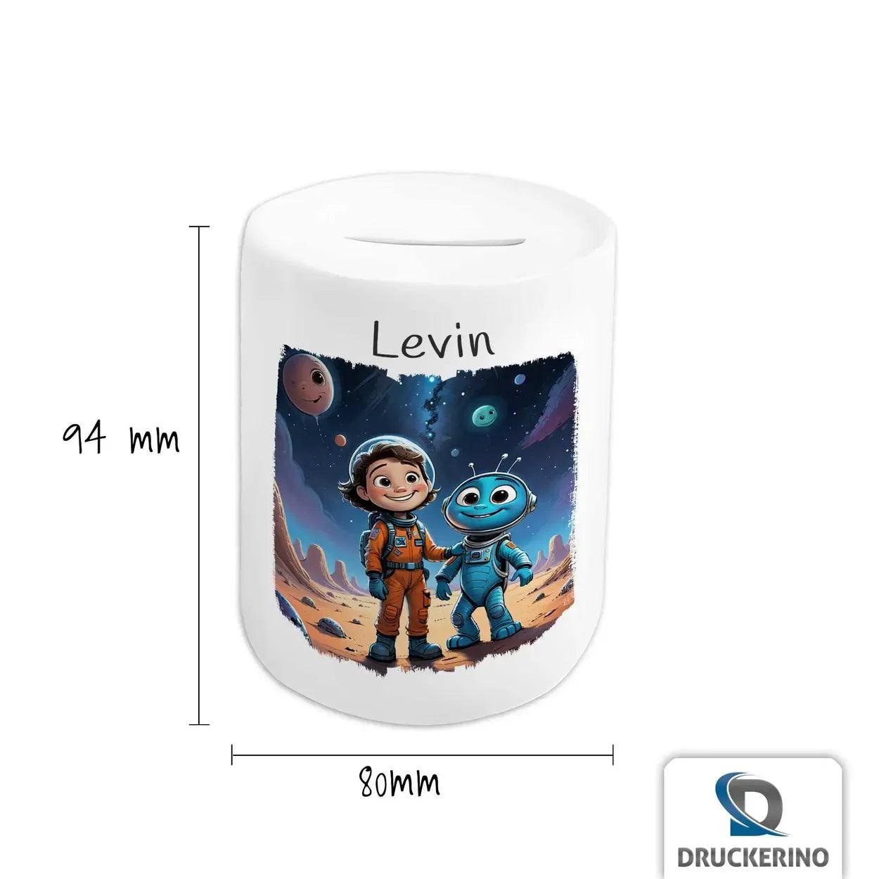 Spardose Kinder Weltraumfreunde - Druckerino