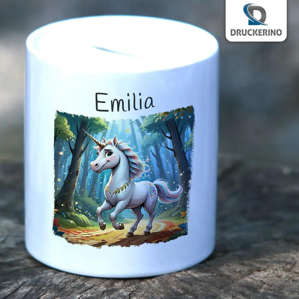 Spardose Kinder Zauberwald-Einhorn - Druckerino